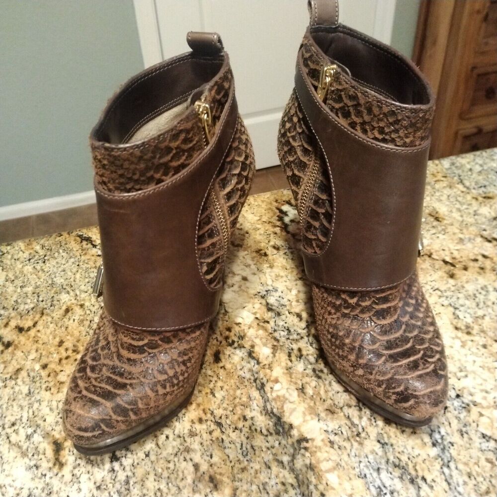 Michael Kors | Embossed Python Ankle Boot Size 7 M - image 2